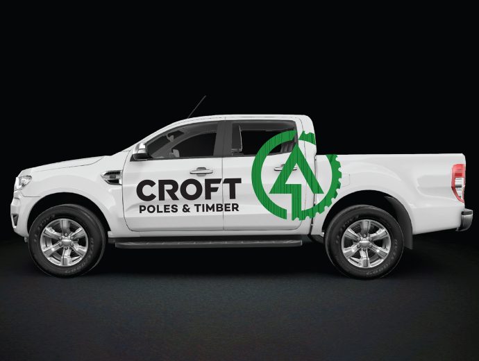 Croft Poles & Timber branded sign-written ute